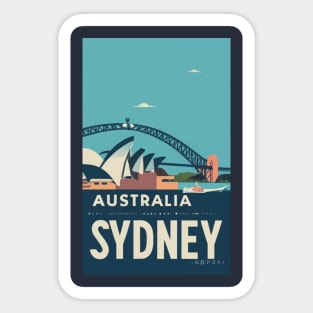 A Vintage Travel Art of Sydney - Australia Sticker